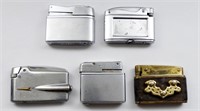 (5) VINTAGE GOLD & SILVER TONE LIGHTERS