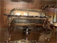 SILVERPLATED CHAFER, SERVING TRAY