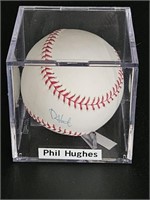 Autographed Phil Hughes Baseball w COA Steiner