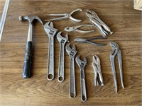 Vice Grips, Crescent Wrenches, Hammer, Pliers