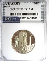 2011-S US Army 50c PCI PR-70 DCAM