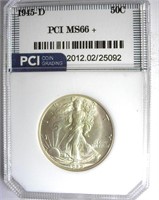 1945-D Walking Liberty PCI MS-66+ LISTS FOR $350