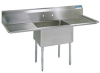 STAINLESS STEEL 1 COMPARTMENT SINK W/, 24" DUAL