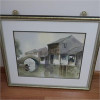 Framed Chinese Painting, Signed-Watercolor on