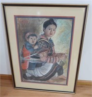Framed Vietnam Painting-Original on Paper 27x35"