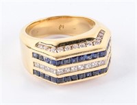 Jewelry 14kt Yellow Gold Diamond & Sapphire Ring