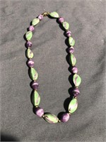 Green and lavender necklace 6 inch drop