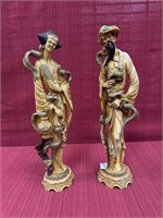 Pair of Resin Oriental Sculpture Asian Japanese