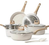 CAROTE Pots and Pans 10 pc Set white granite