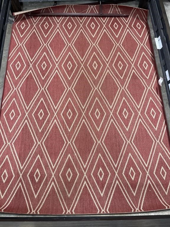 5x7 indoor outdoor area rug red /tan