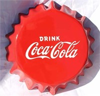 COCA COLA METAL BOTTLE CAP TYPE SIGN