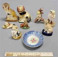 Animal Figures & 1 As Is Antique Plate