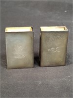 Pair of sterling silver match boxes