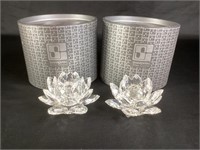 Swarovski Crystal Leaf Candle Holders