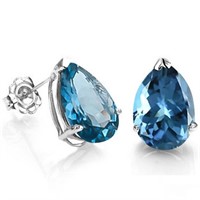 7x5MM Pear Cut London Blue Topaz 2CTW Stud Earring