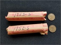 2 Rolls 1952 & 53 S Pennies