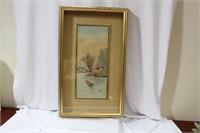 A Chinese/Asian Framed Watercolor