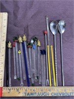 Swizzle stick mixer lot glass and stainless