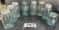 8 Atlas Canning Jars