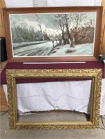 Artwork Oil On Canvas, Signed, Antique Frame