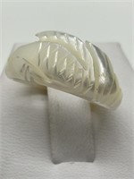 Vintage Carved Mother of Pearl Ring