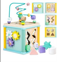 Wooden Activity Cube Toddler Montessori Toys for