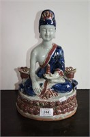 Blue & underglazed red ceramic figure of