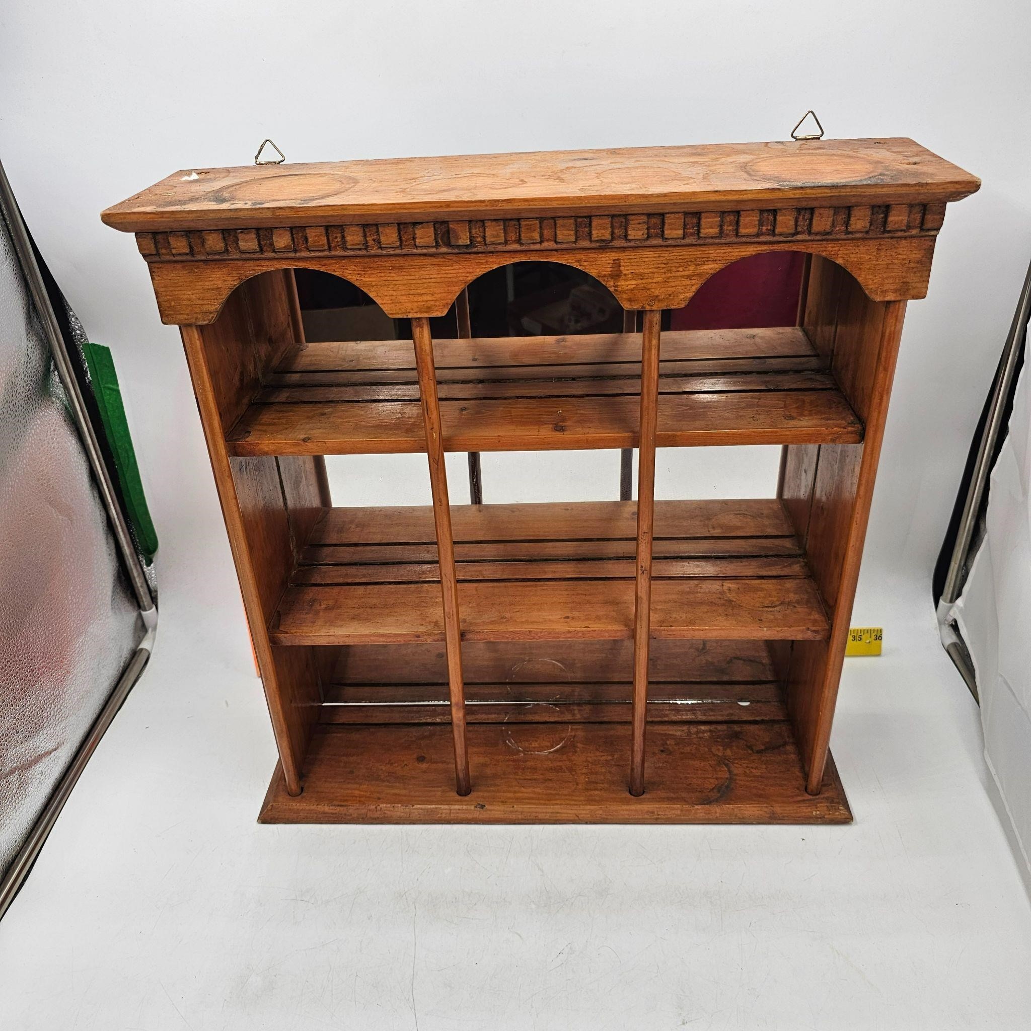 Wooden Shelf with Mirrored Back and 3 shelves