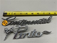 1 PINTO & 1 CONTINENTAL CHROME EMBLEMS