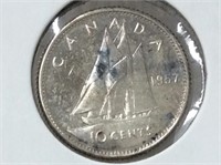 1957 10 Cents Can Ms64