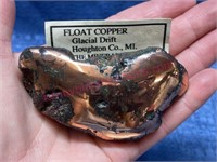 Float Copper Glacial Drift Nugget (Mich.) 11.44oz