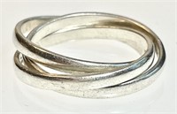 Sterling silver interlocking rings