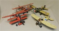 Tin Decorative World World I & II Style Airplanes.