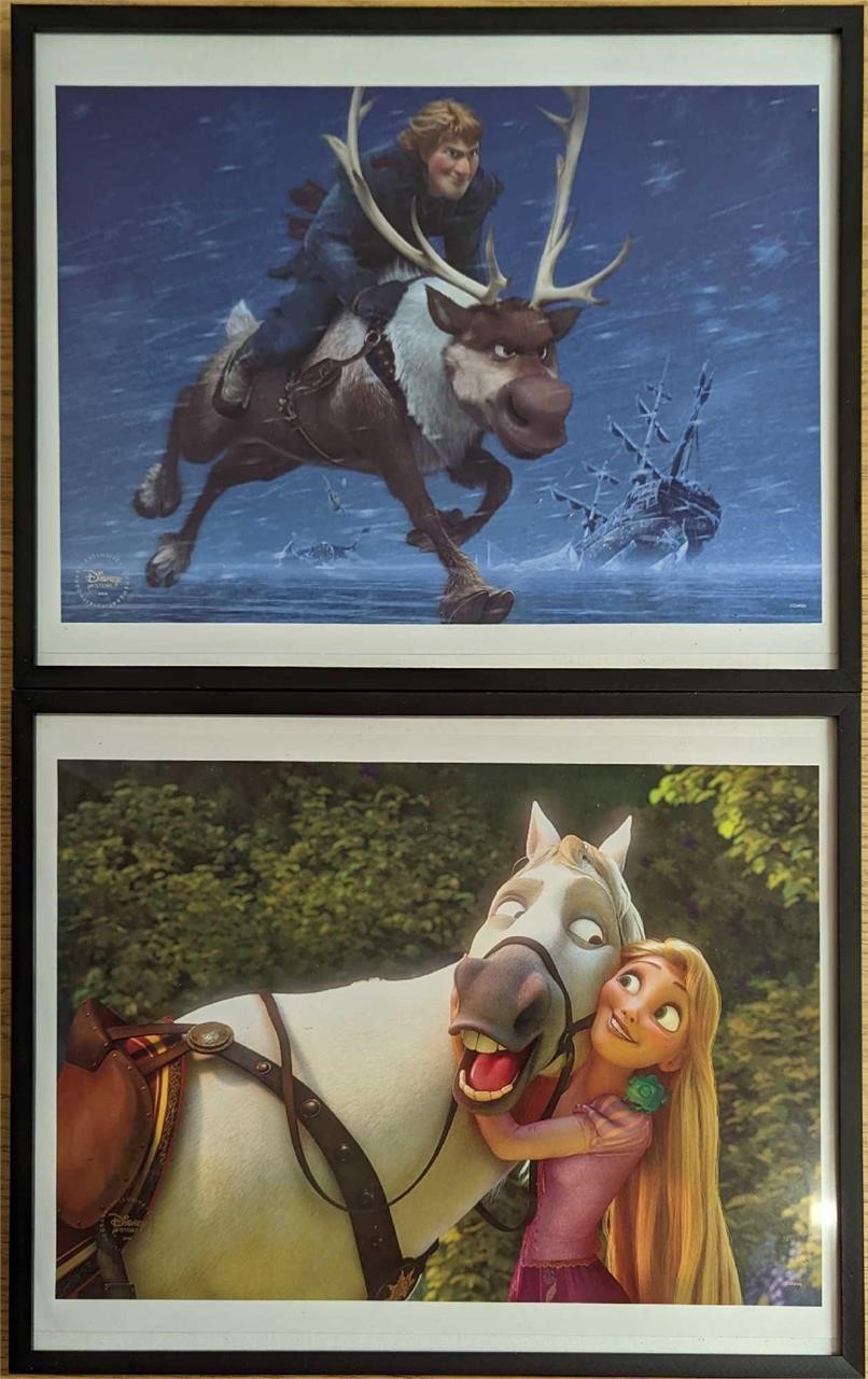 2 Disney Store Exclusive Tangled & Frozen Prints