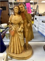 LARGE VINTAGE ROMANTIC CHALKWARE SCULPTURE