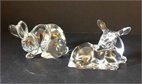 Lenox Crystal Bunny and Fawn Figurines