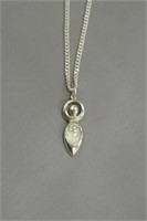 Sterling Necklace w/ Opal Stone Pendant