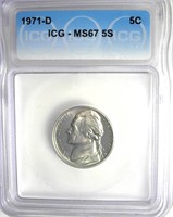 1971-D Nickel ICG MS67 5S LIST $450