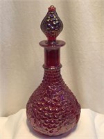 Fenton "Grape Harvest" Ruby Art Glass Decanter