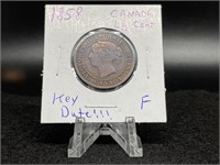 1858 Canadian Large Cent (Key Date of Series!!!)