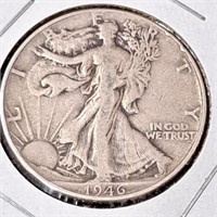 1946 P Walking Liberty Half Dollar 90% Silver