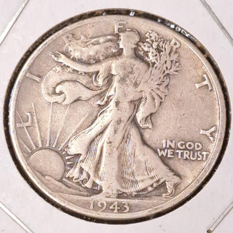 1943 D Walking Liberty Half Dollar 90% Silver