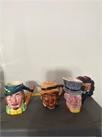 Hand painted vintage mugs and shaker japan