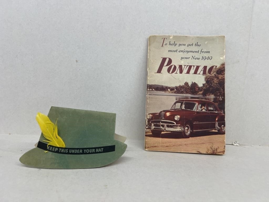 1940 Pontiac advertising hat and 1949 Pontiac