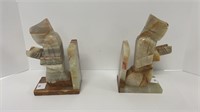 (2) marble bookends