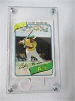 Rickey Henderson rookie Topps card from 1980