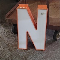 LARGE APROX 2 FT TALL  LETTER "N" METAL FRAME