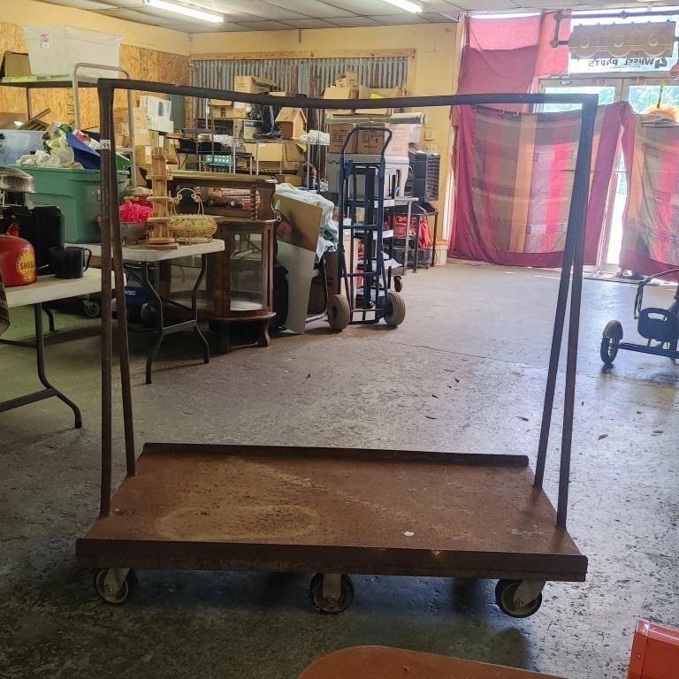 LARGE METAL CART WITH CASTERS