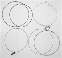 6 Wire Necklaces & 2 Pendants
