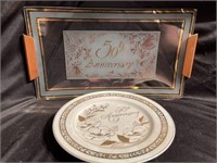 50th anniversary plate and platter